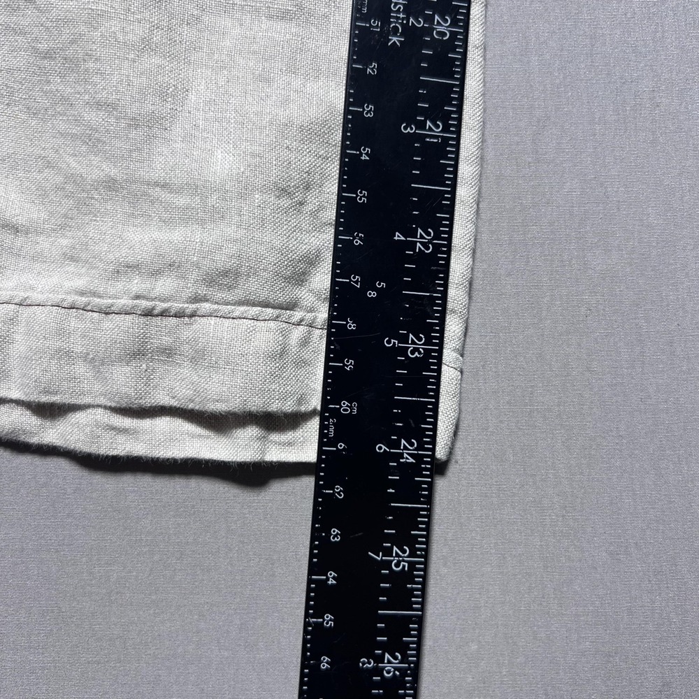 Madewell Wide Leg Pants Womens 2 Ivory 100% Linen High Rise Cropped Pockets - Picture 14 of 15